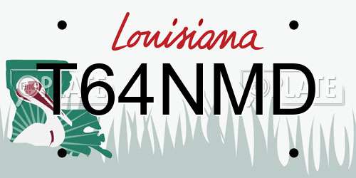 T64NMD Louisiana License Plate