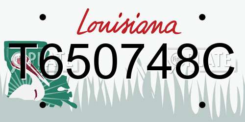T650748C Louisiana License Plate