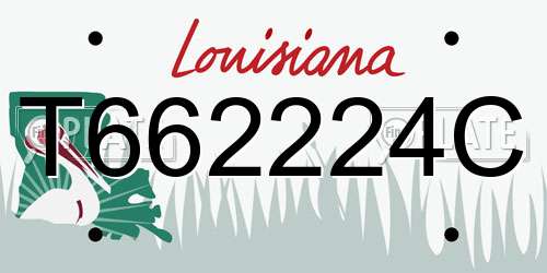 T662224C Louisiana License Plate