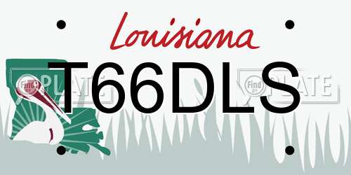 T66DLS Louisiana License Plate