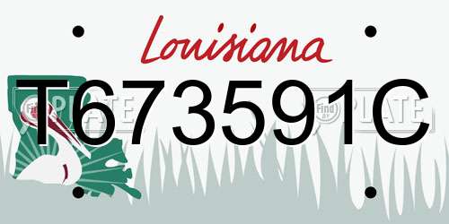 T673591C Louisiana License Plate
