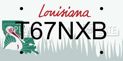 T67NXB Louisiana License Plate