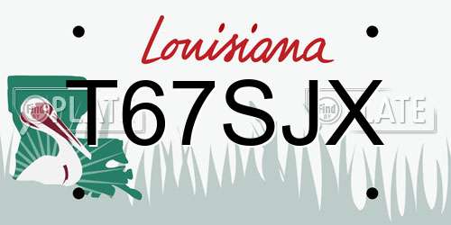 T67SJX Louisiana License Plate