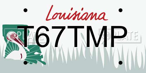 T67TMP Louisiana License Plate