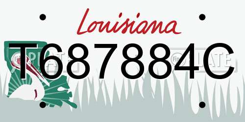 T687884C Louisiana License Plate