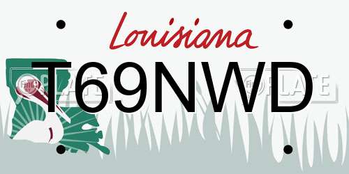 T69NWD Louisiana License Plate