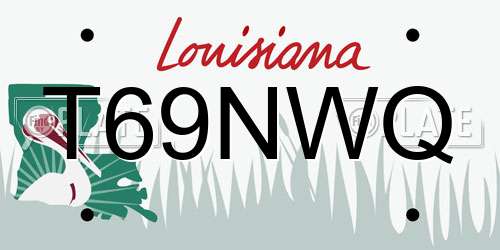 T69NWQ Louisiana License Plate