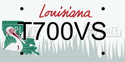 T700VS Louisiana License Plate