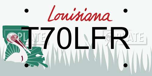 T70LFR Louisiana License Plate