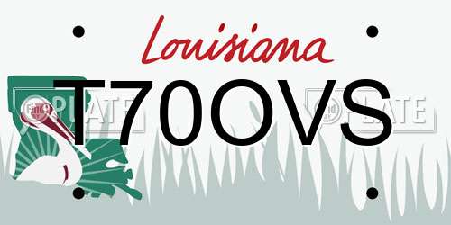 T70OVS Louisiana License Plate