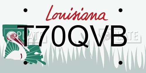 T70QVB Louisiana License Plate