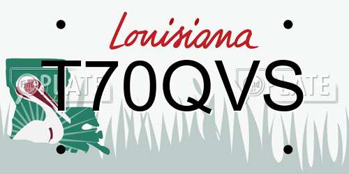 T70QVS Louisiana License Plate
