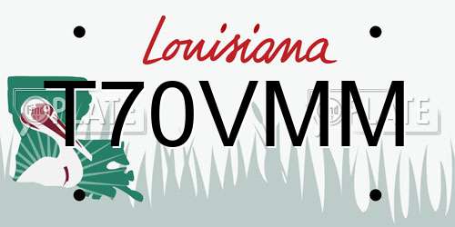 T70VMM Louisiana License Plate