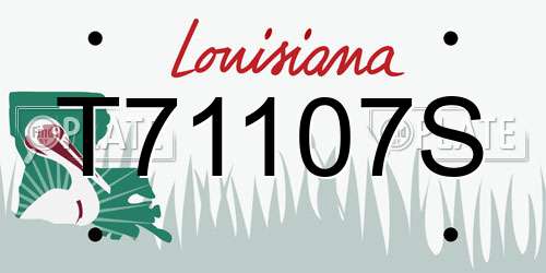 T71107S Louisiana License Plate