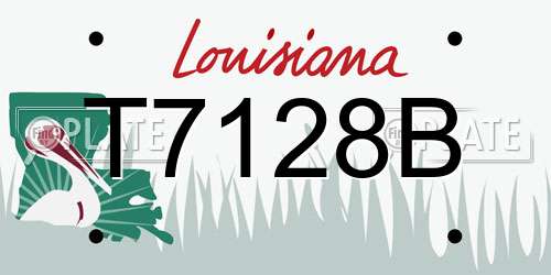 T7128B Louisiana License Plate