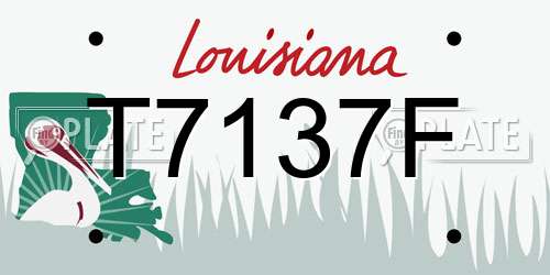 T7137F Louisiana License Plate