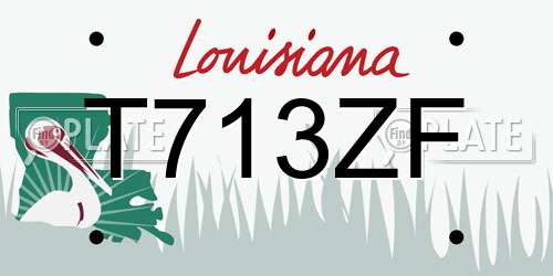 T713ZF Louisiana License Plate
