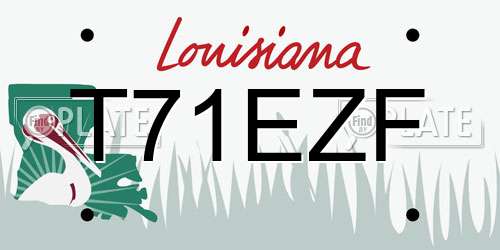 T71EZF Louisiana License Plate