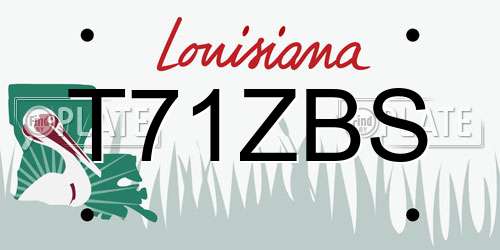 T71ZBS Louisiana License Plate