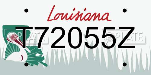 T72055Z Louisiana License Plate
