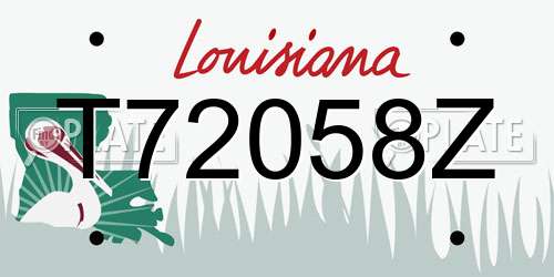 T72058Z Louisiana License Plate
