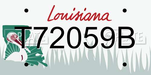 T72059B Louisiana License Plate