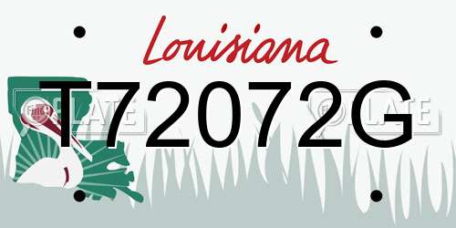 T72072G Louisiana License Plate