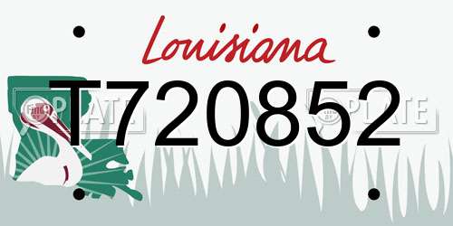 T720852 Louisiana License Plate