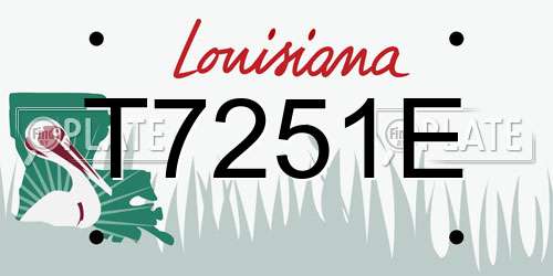 T7251E Louisiana License Plate