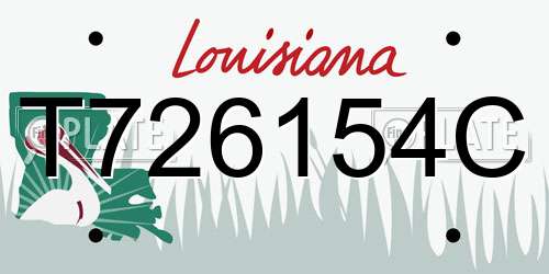 T726154C Louisiana License Plate