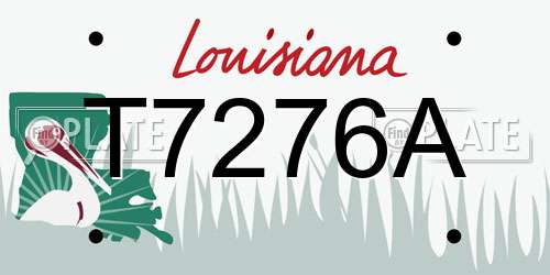 T7276A Louisiana License Plate
