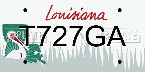 T727GA Louisiana License Plate