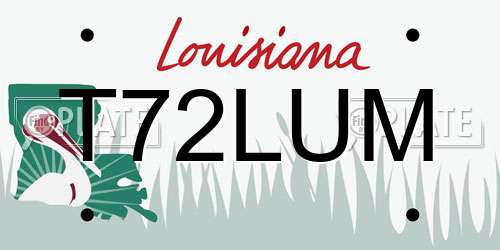 T72LUM Louisiana License Plate