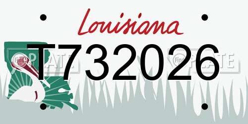 T732026 Louisiana License Plate