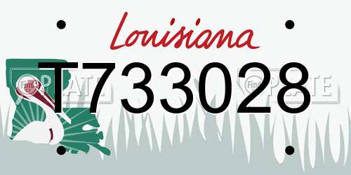 T733028 Louisiana License Plate