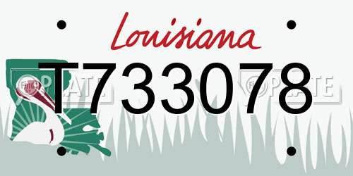 T733078 Louisiana License Plate