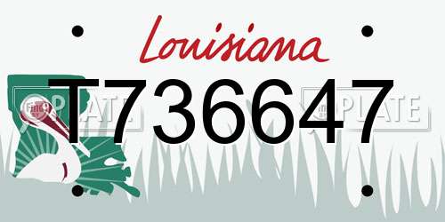 T736647 Louisiana License Plate