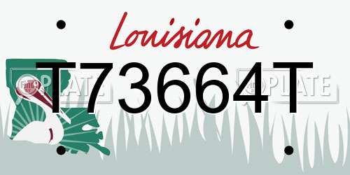 T73664T Louisiana License Plate