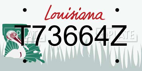 T73664Z Louisiana License Plate