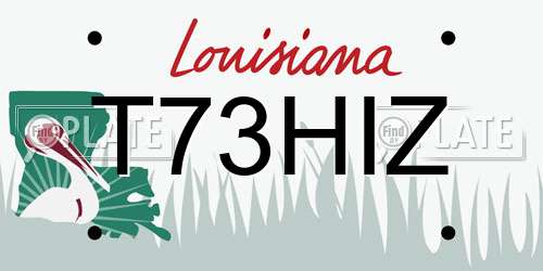 T73HIZ Louisiana License Plate