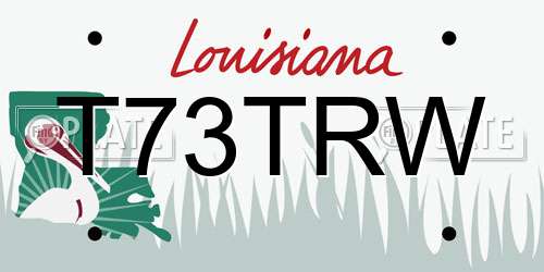 T73TRW Louisiana License Plate