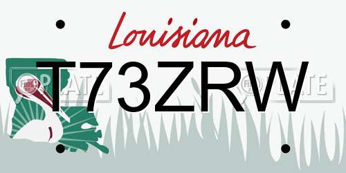 T73ZRW Louisiana License Plate