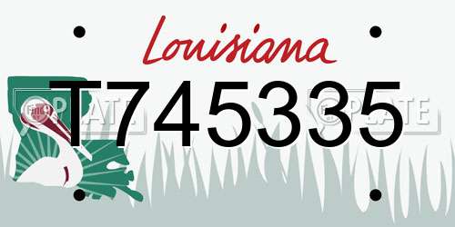 T745335 Louisiana License Plate