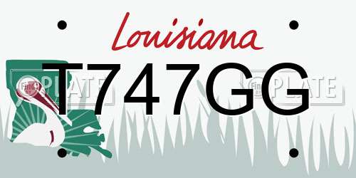 T747GG Louisiana License Plate