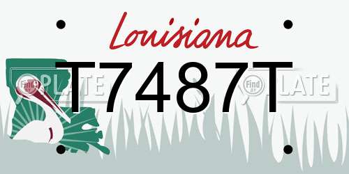 T7487T Louisiana License Plate