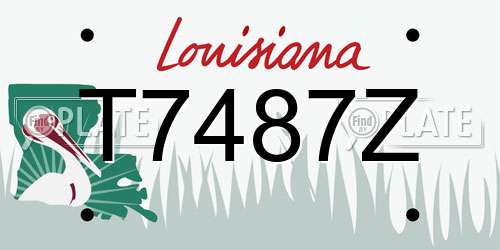 T7487Z Louisiana License Plate
