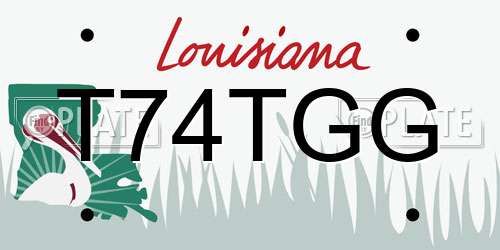 T74TGG Louisiana License Plate