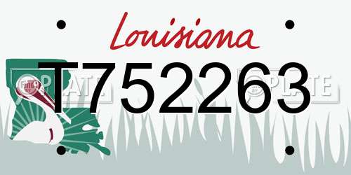T752263 Louisiana License Plate