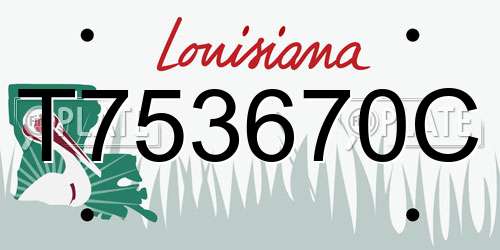 T753670C Louisiana License Plate