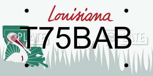 T75BAB Louisiana License Plate